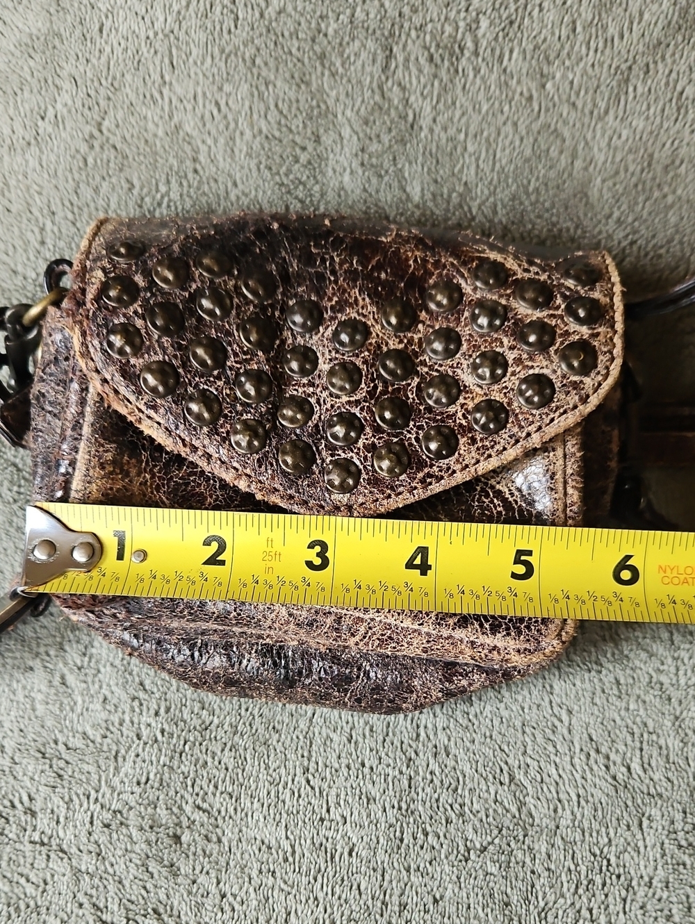 Frye Distressed Studded Leather Crossbody - Picture 5 of 7
